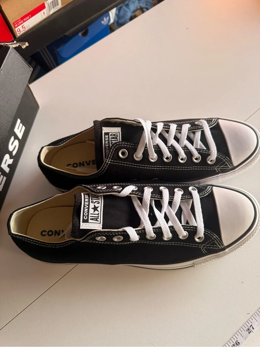 Converse Chuck Taylor All Star OX Black Low Top Sneakers Men’s 10 Women’s 12 NWT - Picture 4 of 10